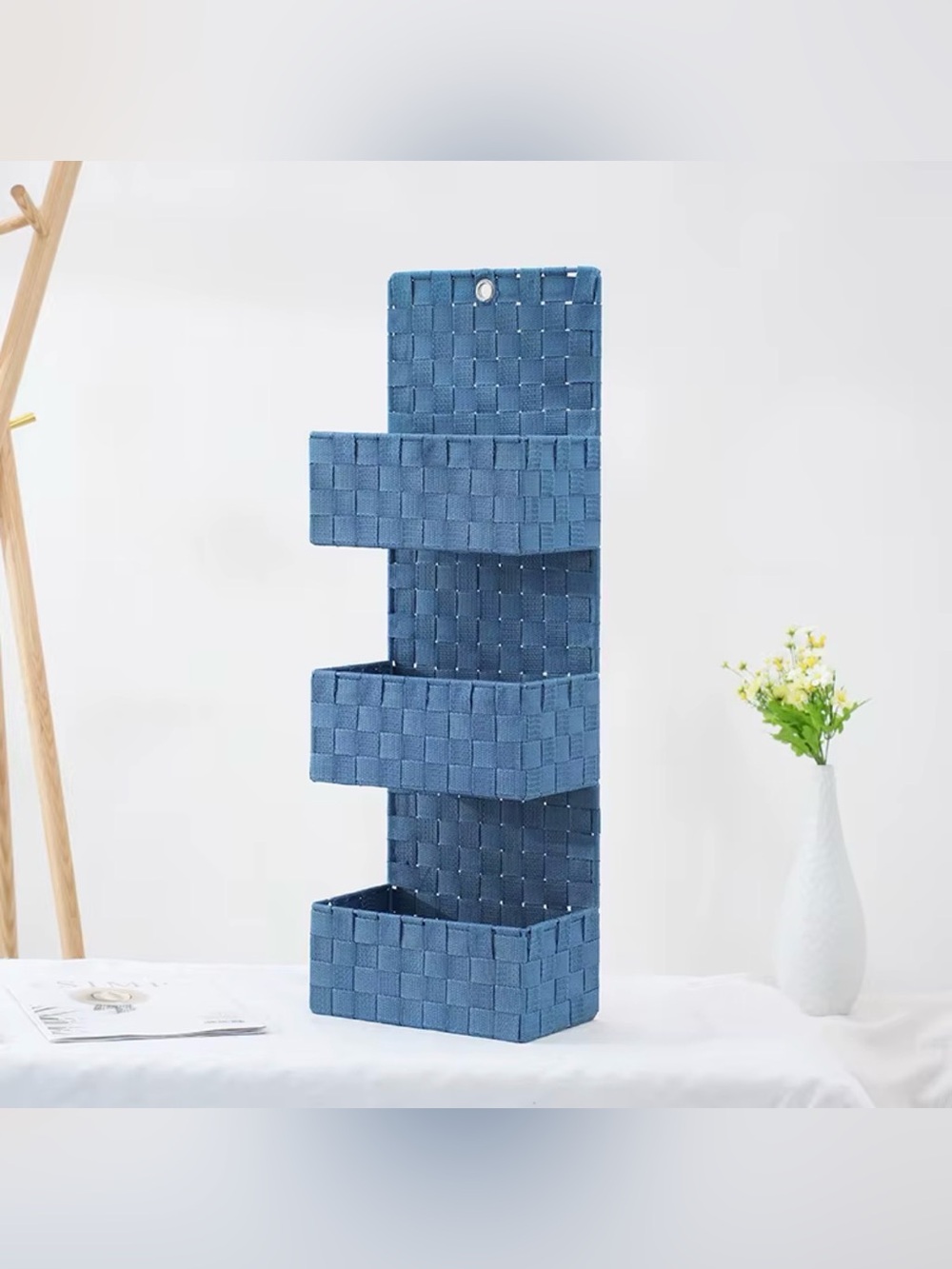 Blue Woven Hanging Wall Organizer - Home Storage & Organization